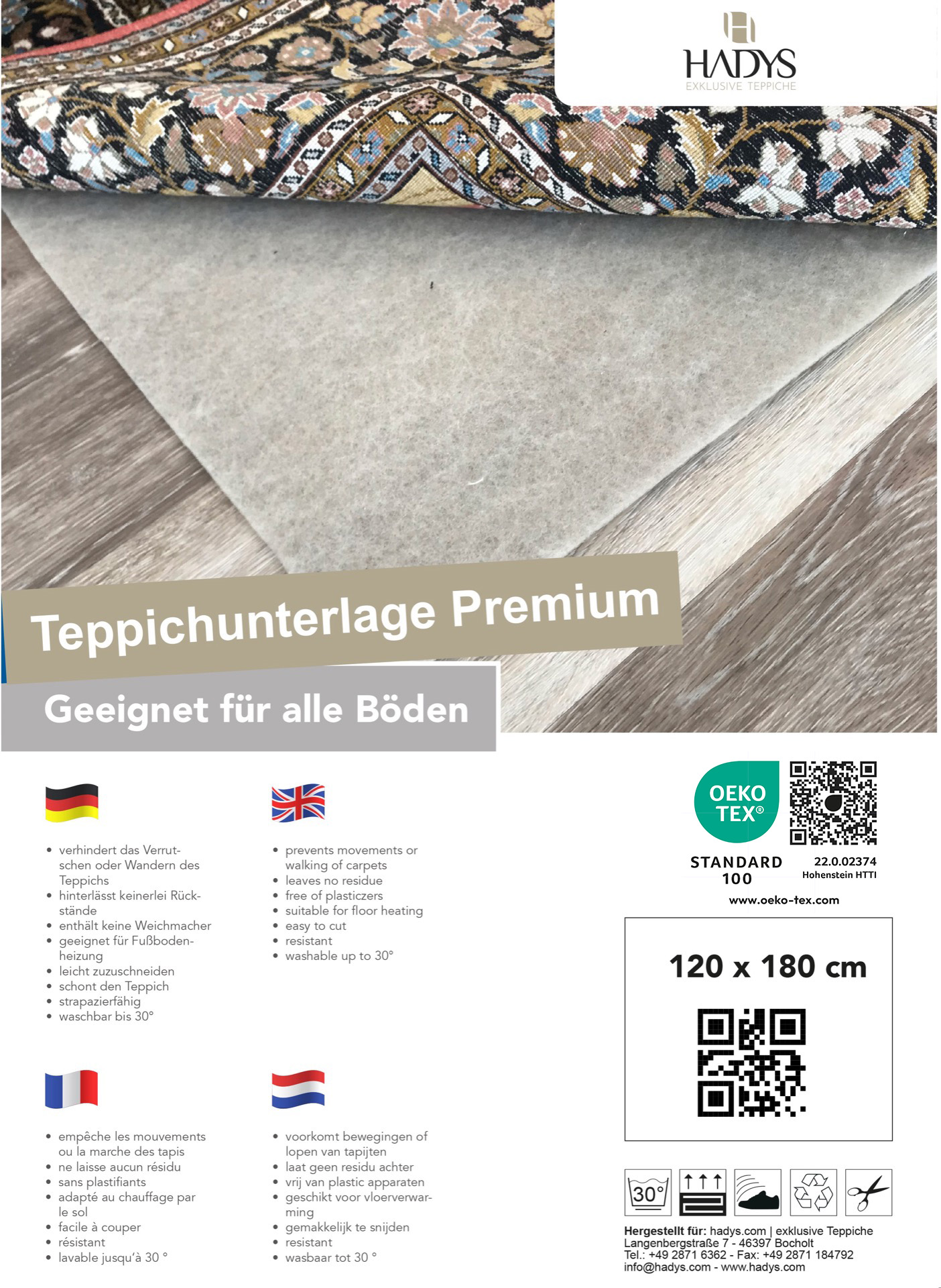 V216 Vlies Plus Anti-Rutsch Unterlage