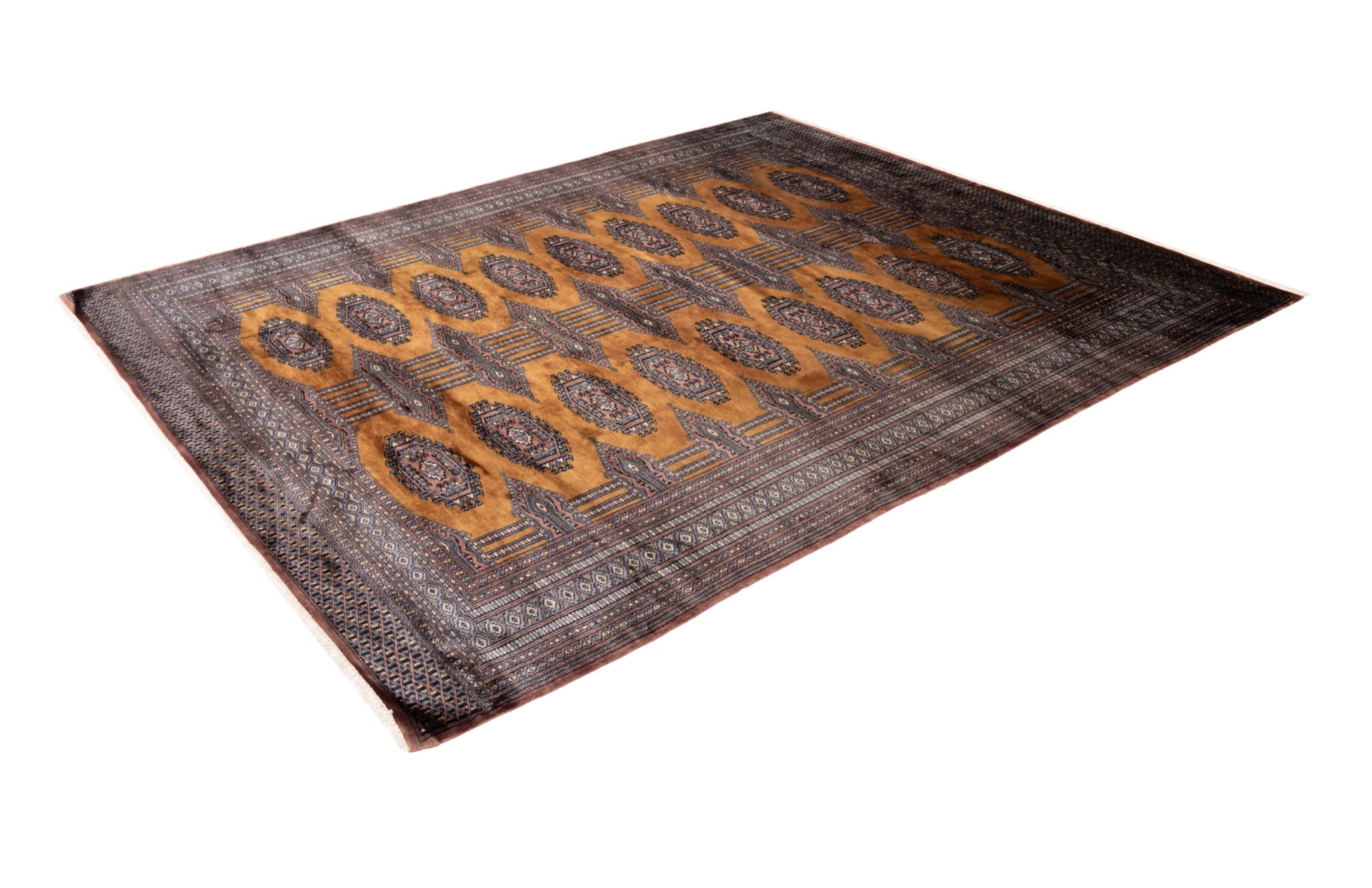 Handgeknüpfter Buchara Teppich braun Einzelstück 214x285 cm