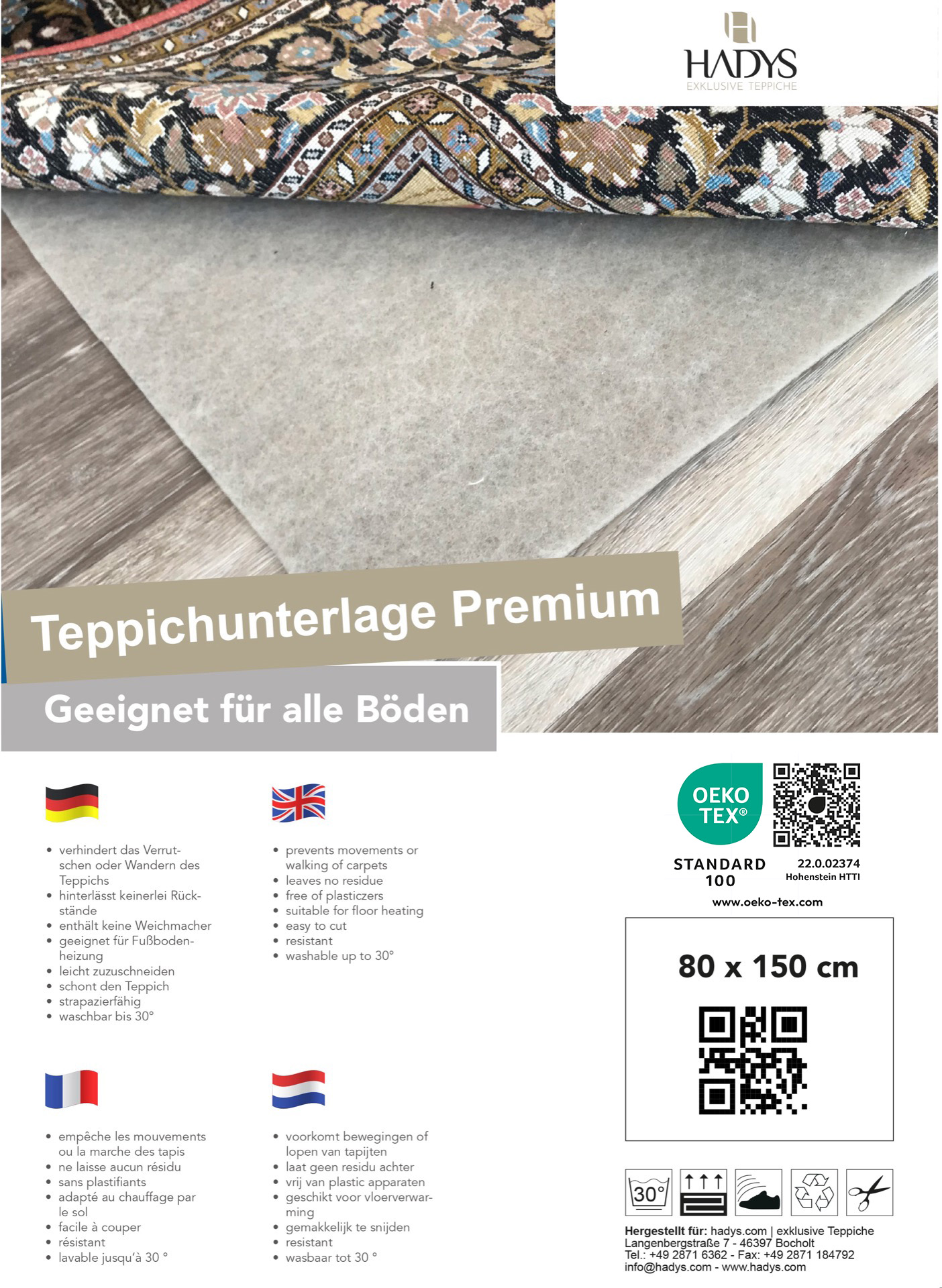 V144 Vlies Plus Anti-Rutsch Unterlage