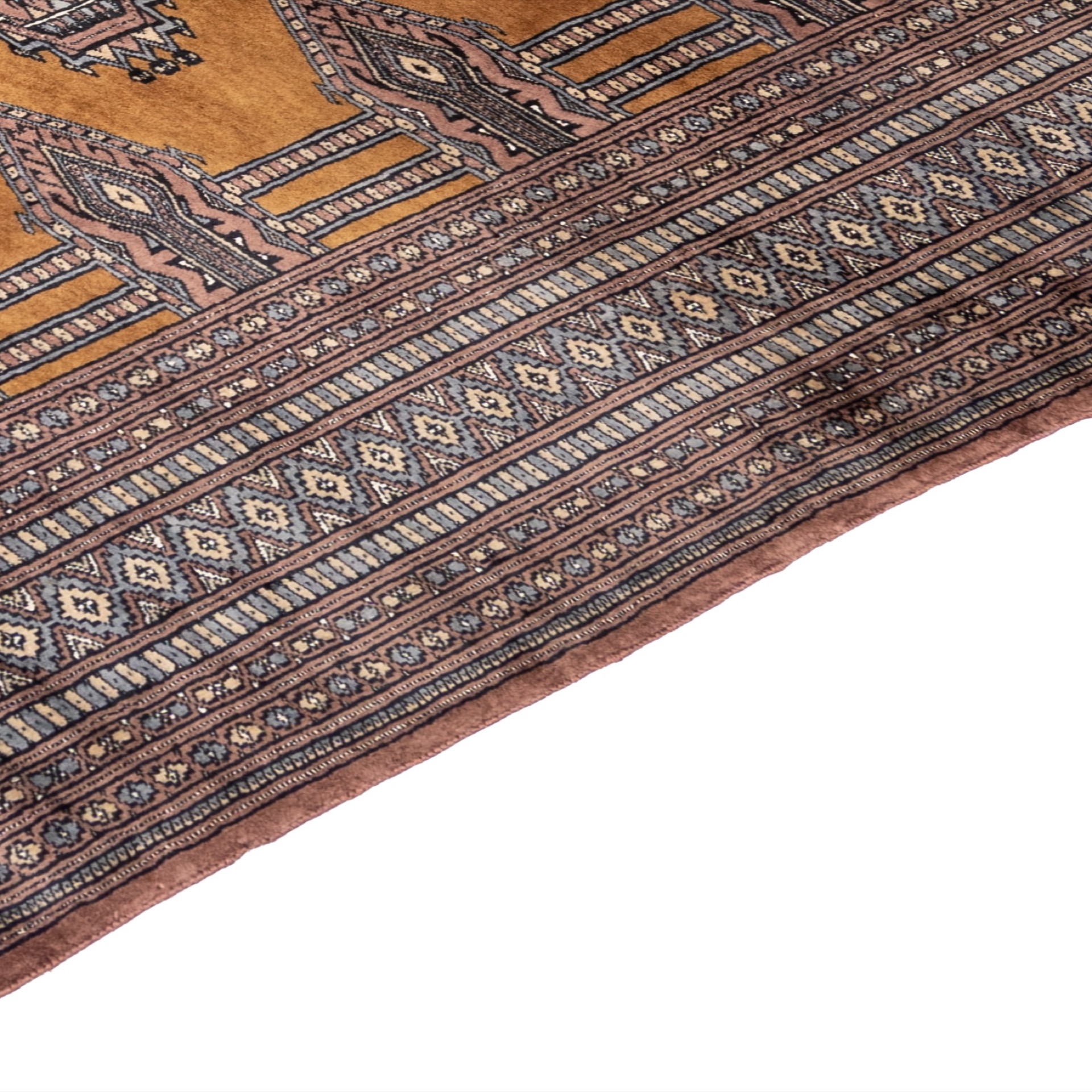 Handgeknüpfter Buchara Teppich braun Einzelstück 214x285 cm