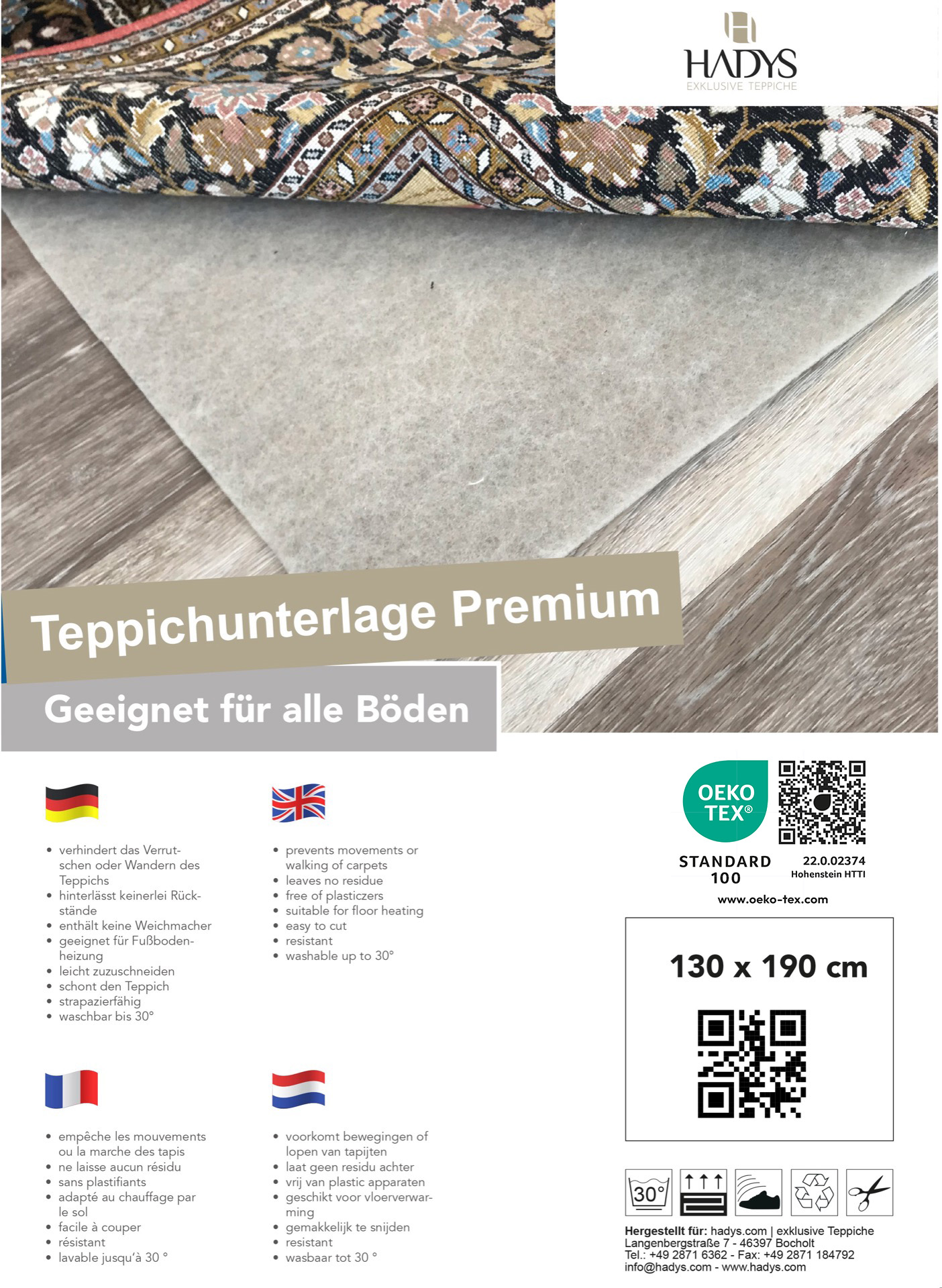 V280 Vlies Plus Anti-Rutsch Unterlage